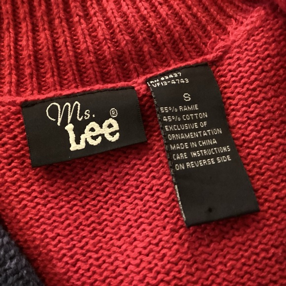 Ms Lee Vintage 90’s Christmas Holly Patchwork Full Zip Cardigan Women’s Small - Picture 8 of 12